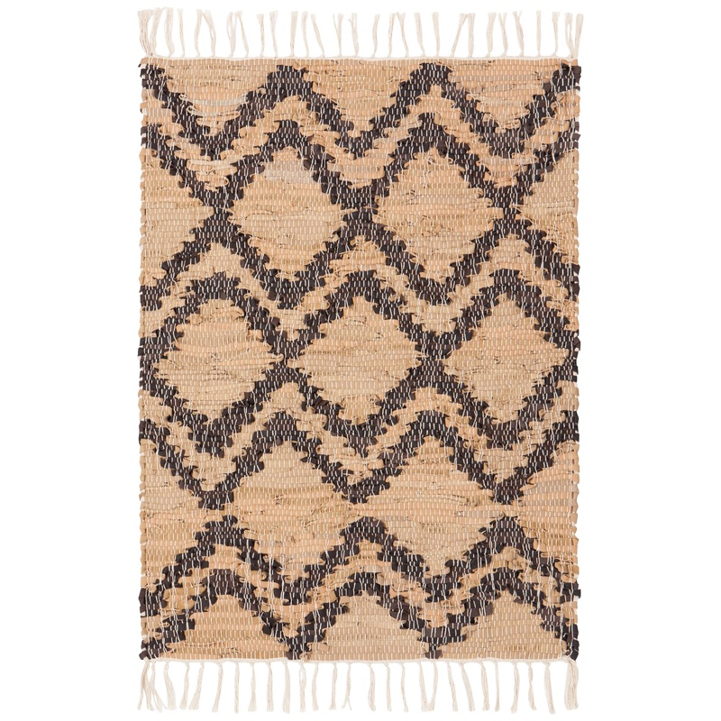 Tetra Leather Chindi Rug 2' x 3'