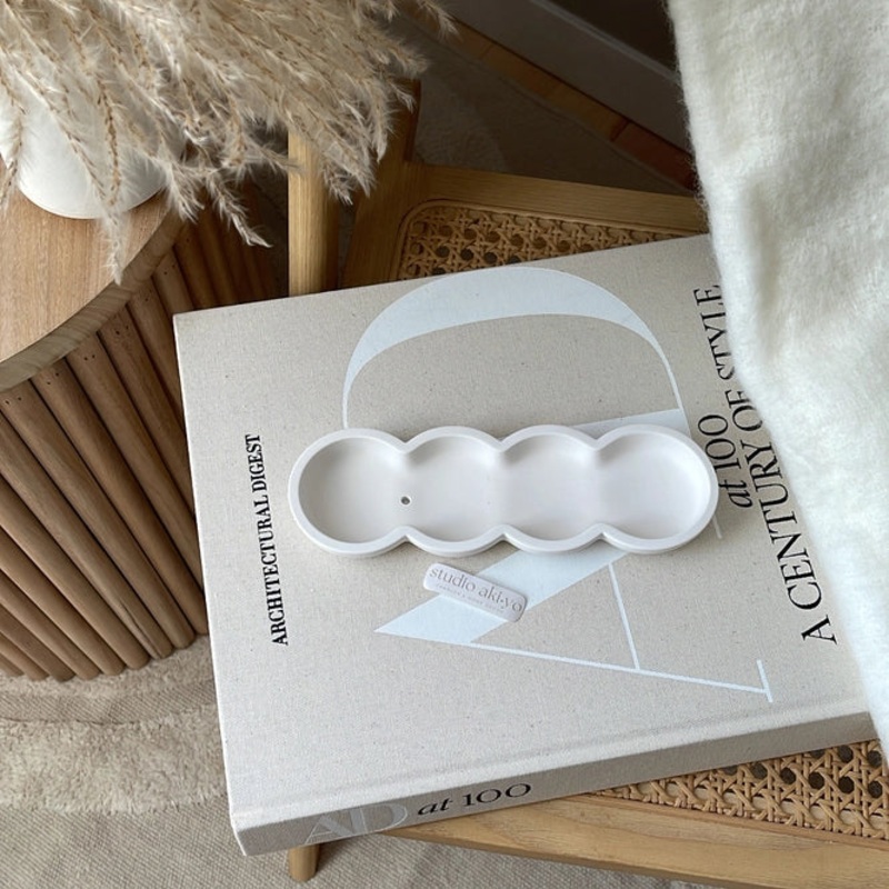 Wavy Incense Stick Holder - White