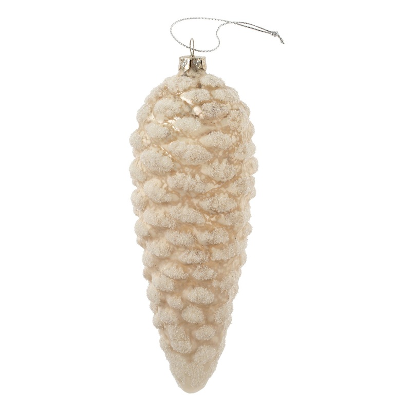 White Glass Pinecone Ornament