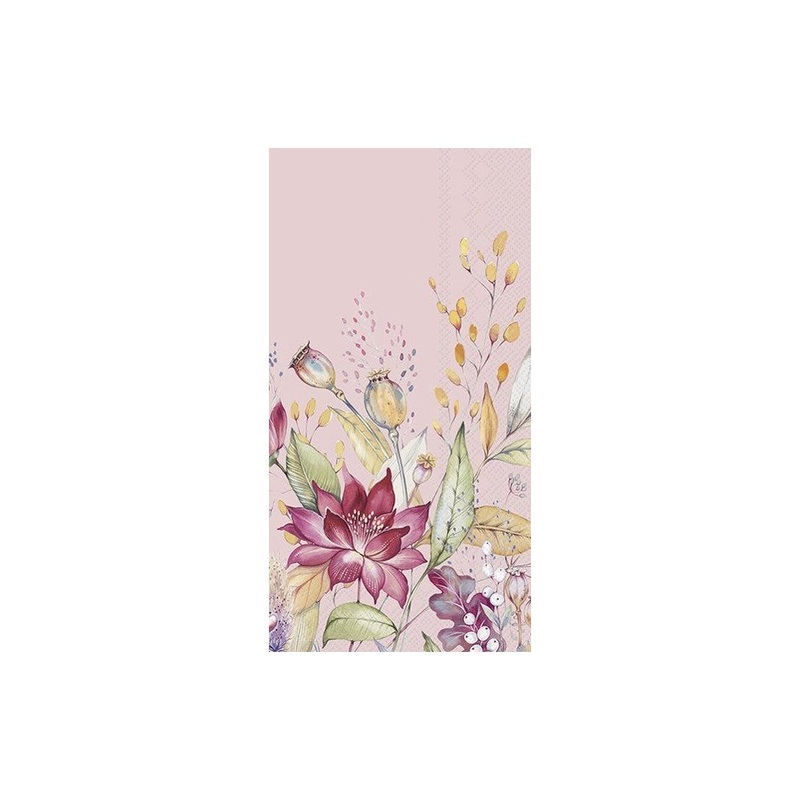 Autumn Meadow Pink Paper Napkins - Buffet/Guest