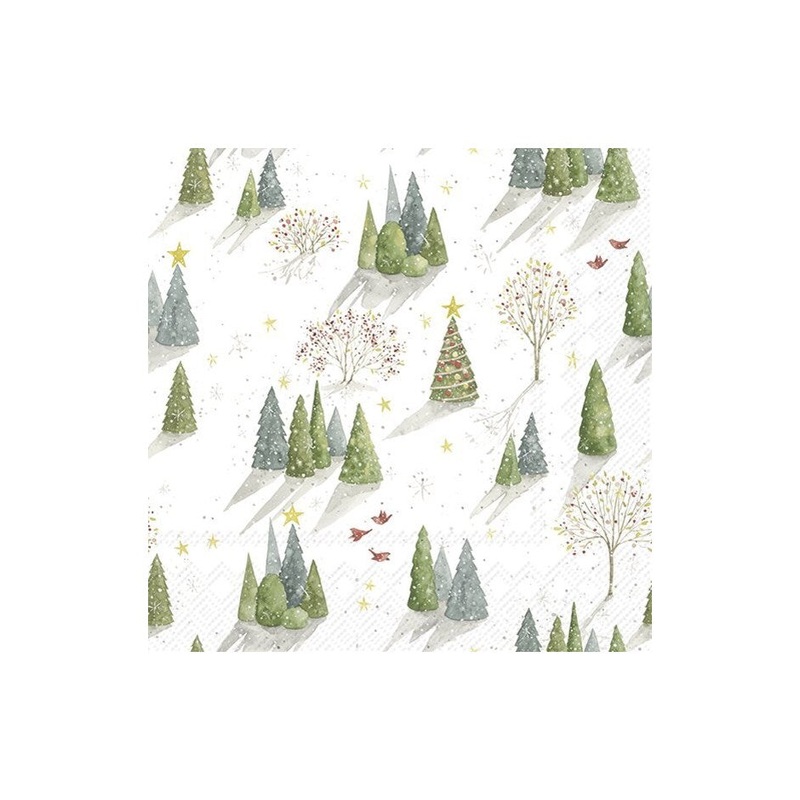 Decorated Tree Paper Napkins - Lunch