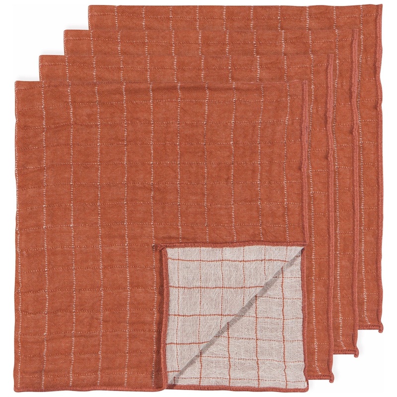 Double Weave Napkin Set - Cinnamon