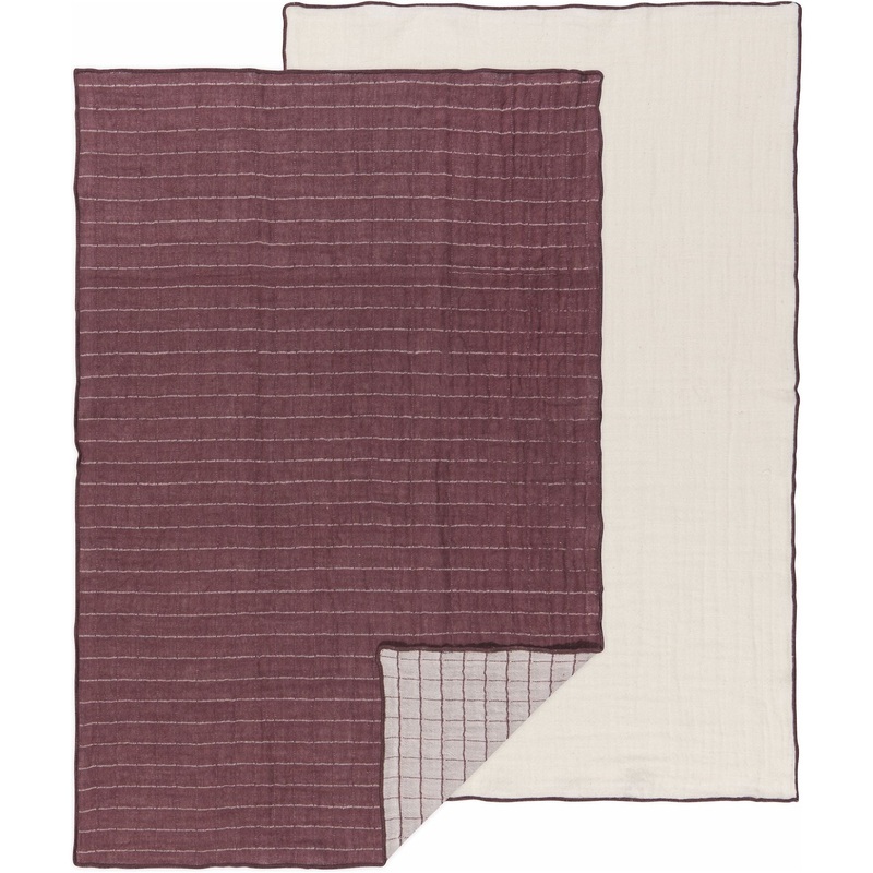Double Weave Tea Towel Set - Ash Plum