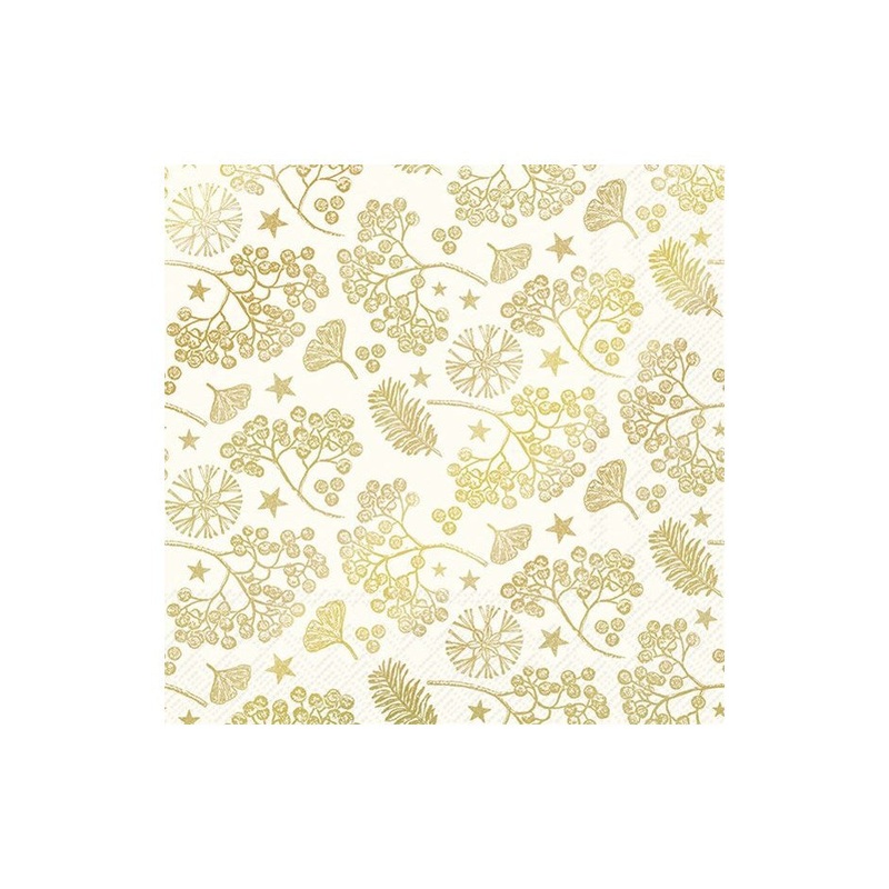 Gold Winter Branches Paper Napkins - Cocktail