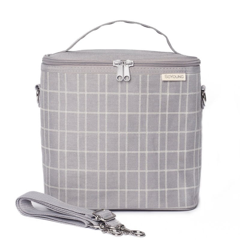 SoYoung Grey Grid Lunch Poche
