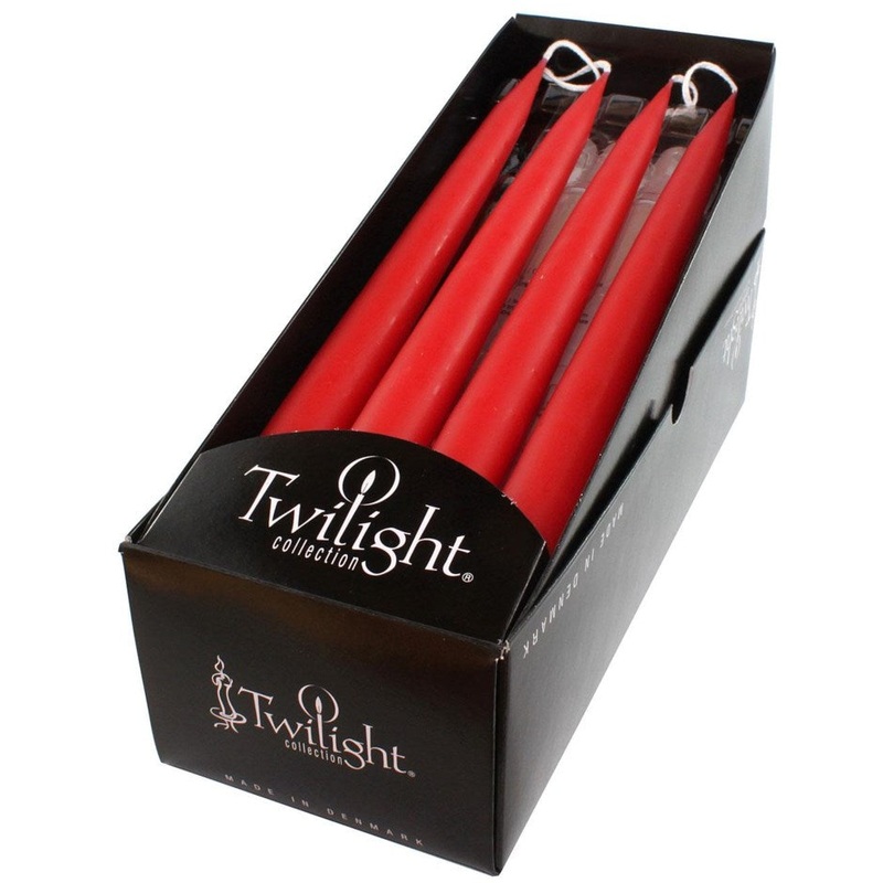 Taper Candle Pair - Dark Red