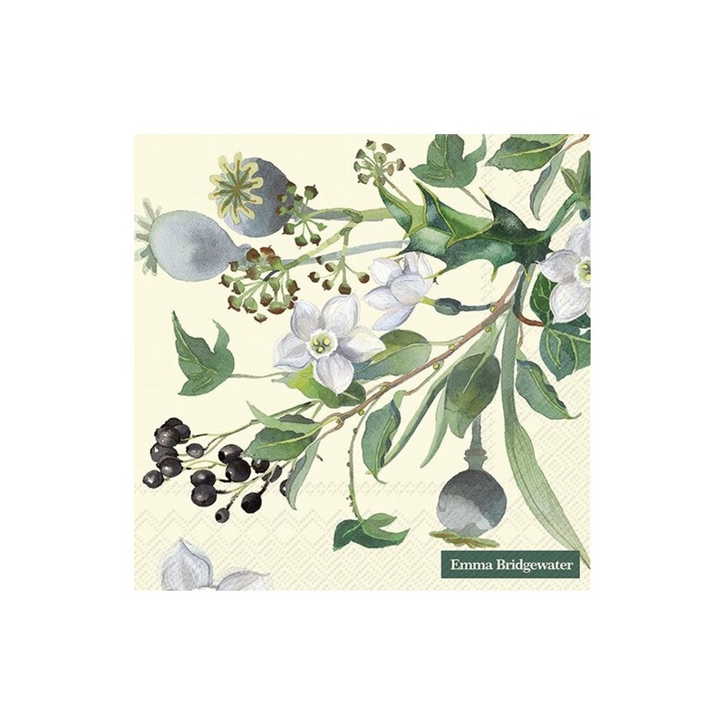 Winter Flowers Paper Napkins - Lunch