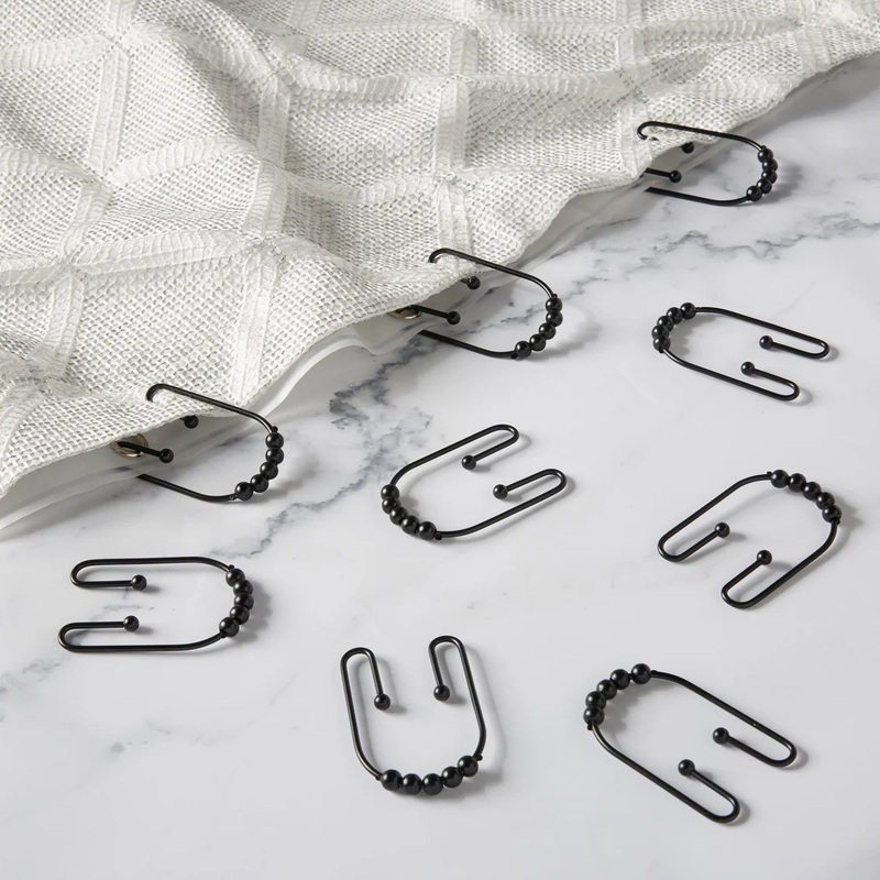Clyde Black Shower Curtain Hooks