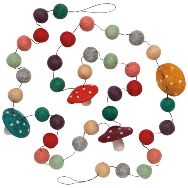 Felt Garland - Mushroom Gems