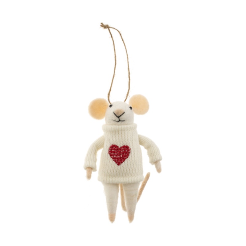 Happy Heart Mouse Ornament