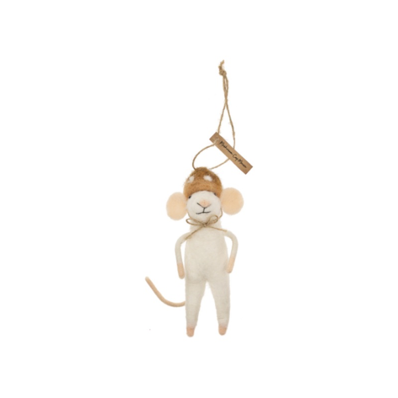 Mushroom Cap Mouse Ornament