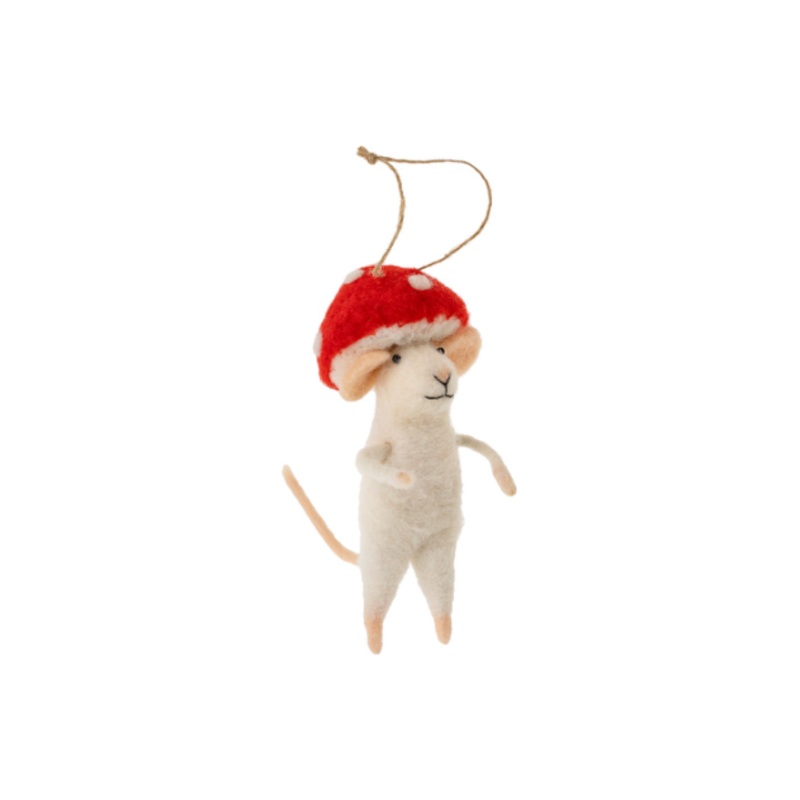 Mushroom Mouse Ornament
