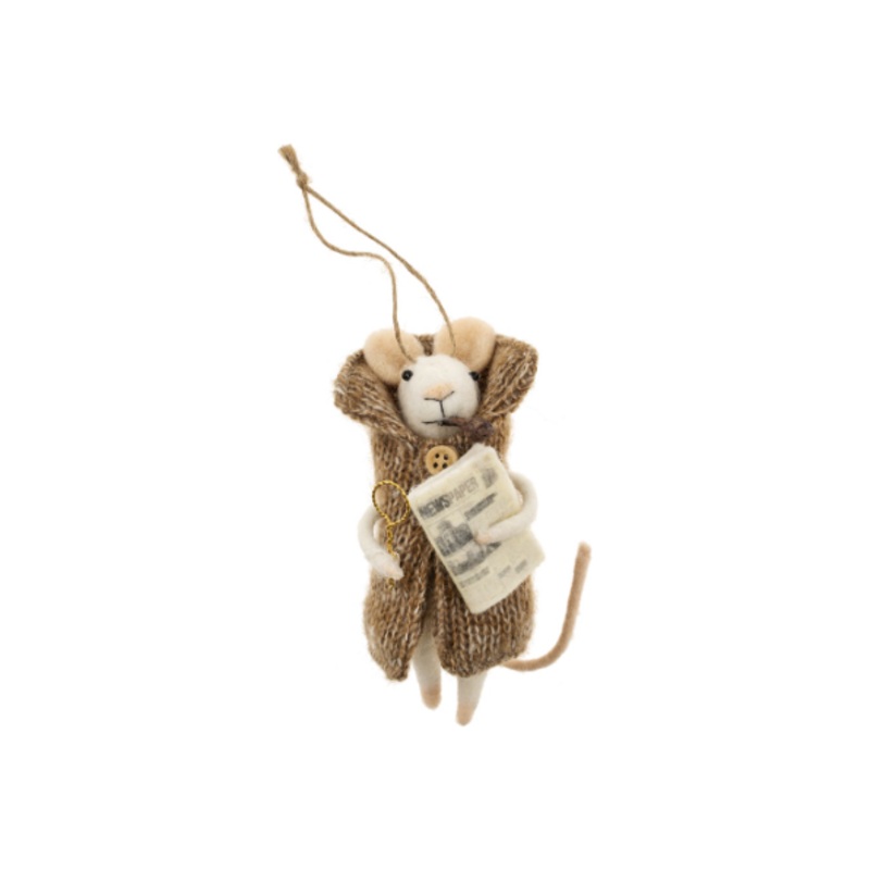 Newspaper Nelson Mouse Ornament