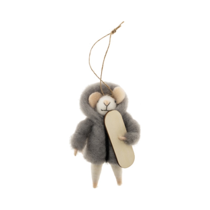 Snowboarding Silas Mouse Ornament