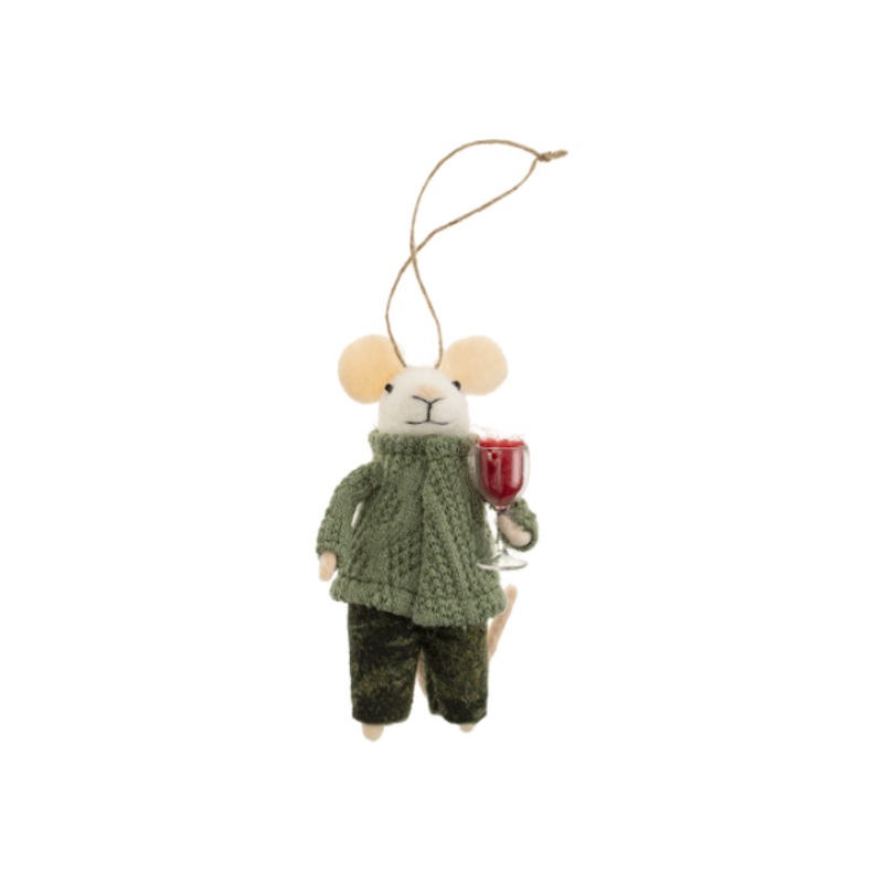 Wine Watson Mouse Ornament