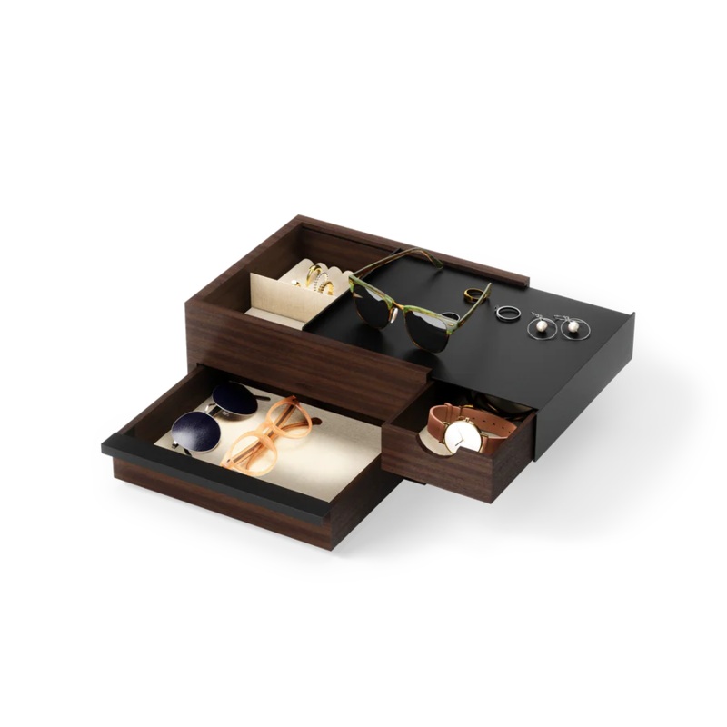 Stowit Storage Box - Black/Walnut