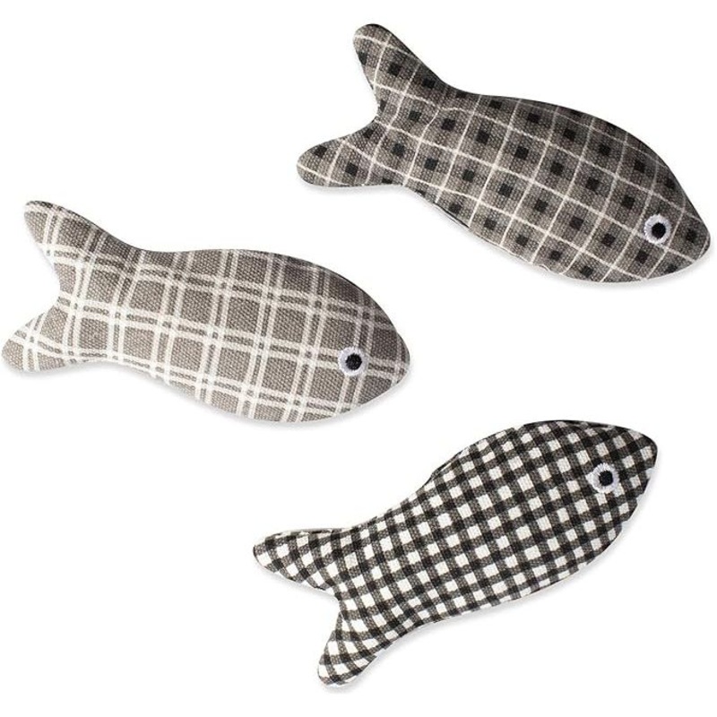 Plaid Fish Cat Toy Set/3