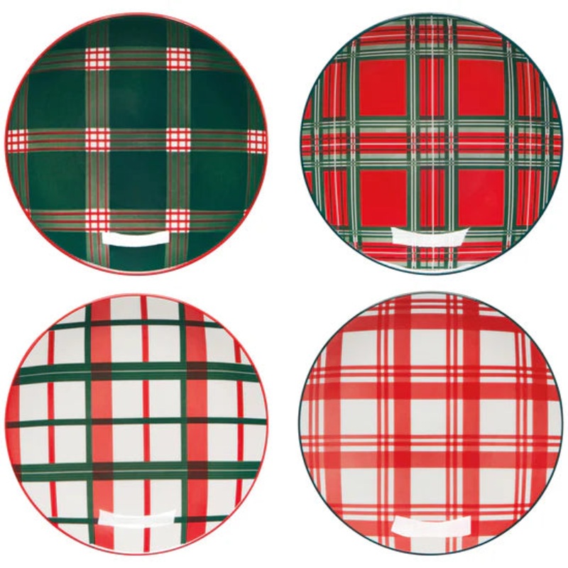 Appetizer Plates Set - Plaid