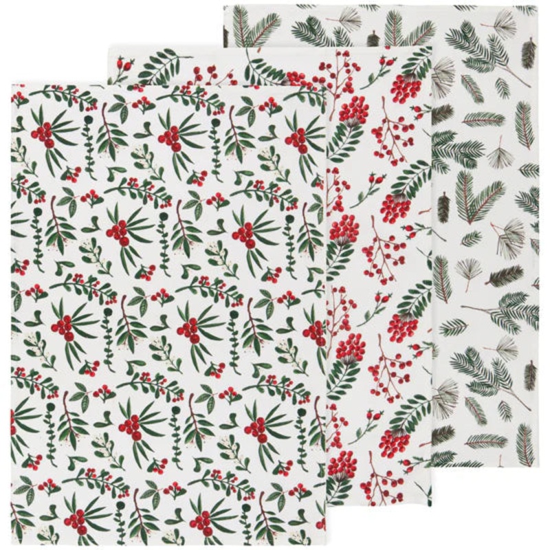 Floursack Tea Towel Set - Winterberry