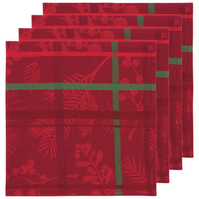 Napkin Set - Jacquard Winterberry
