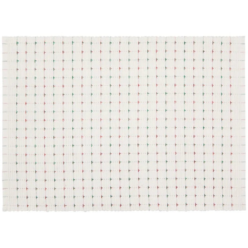 Ribbed Natural Red Green Placemat