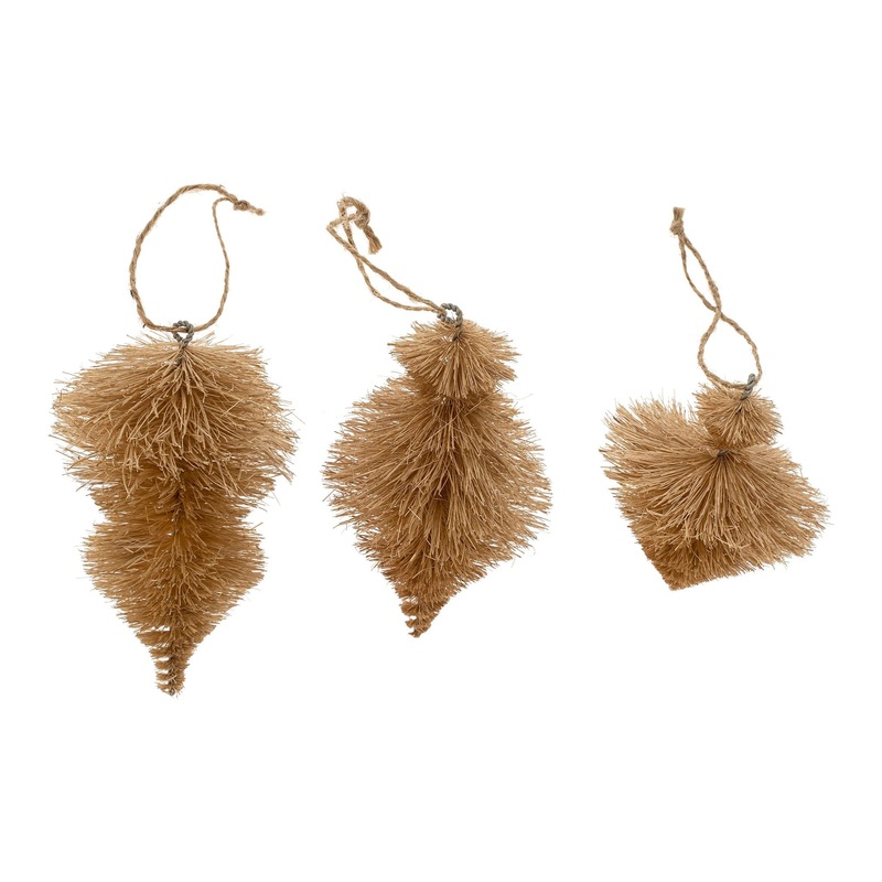 Sisal Bottle Brush Ornaments Set