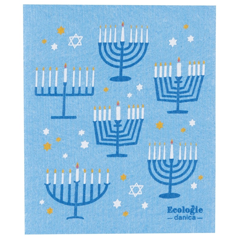 Swedish Dishcloth - Bright Hanukkah