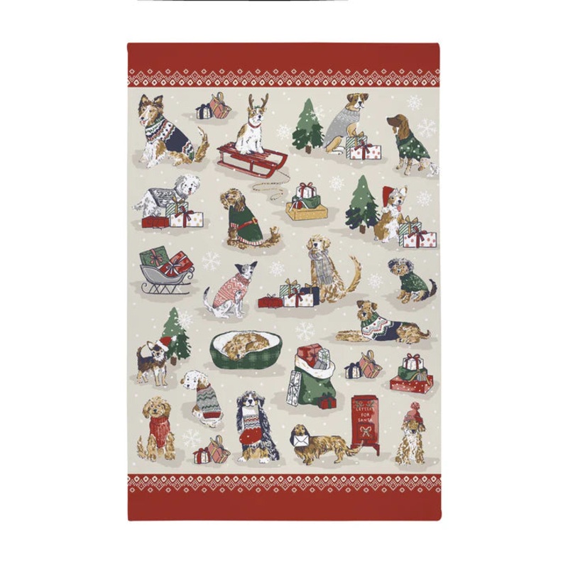 Tea Towel - Christmas Dogs