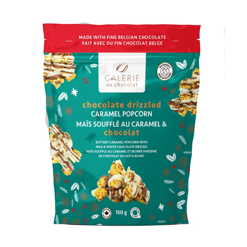 Chocolate Drizzled Salted Caramel Popcorn