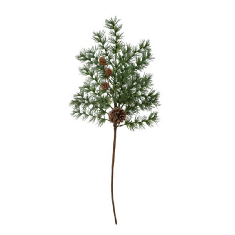 Faux Cedar Stem with Pinecones