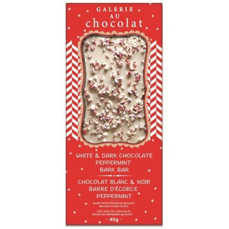 Galerie au Chocolat: White & Dark Chocolate Peppermint Bark Bar