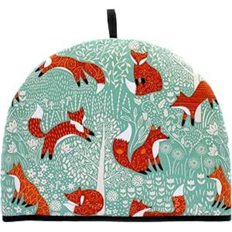 Tea Cosy - Foraging Foxes Blue