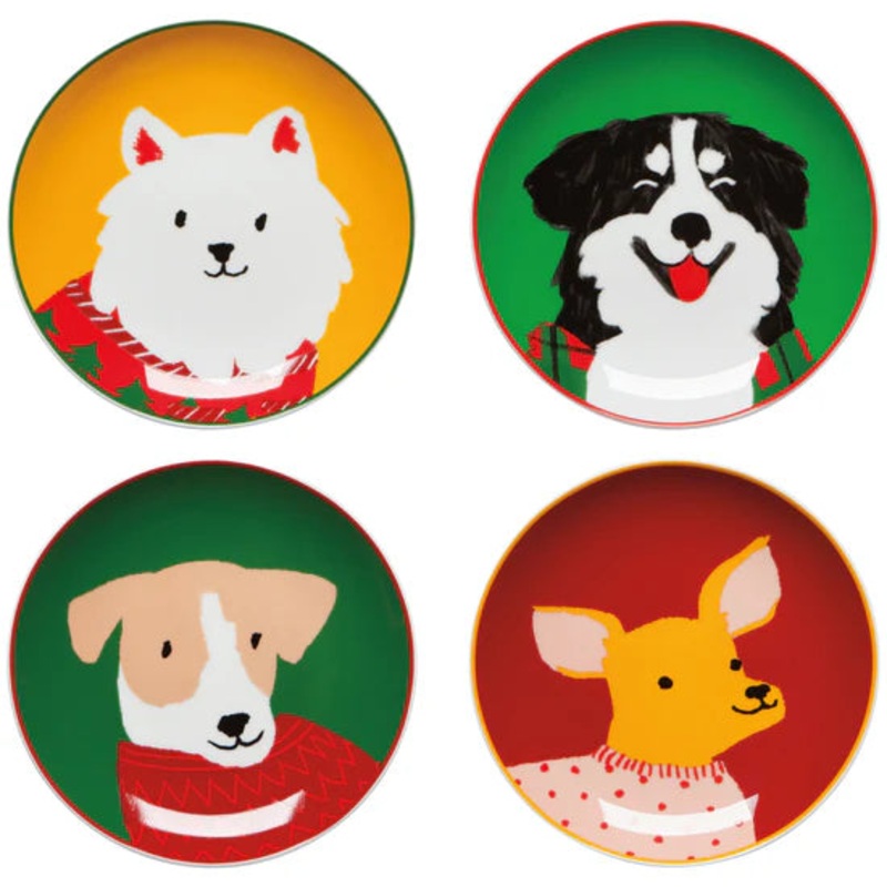 Appetizer Plates Set - Holiday Hounds