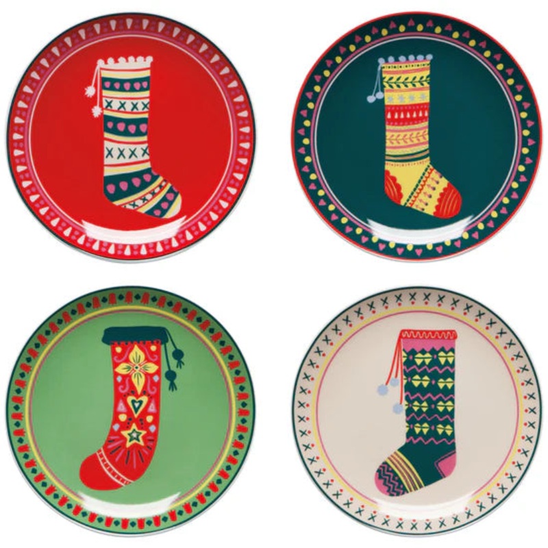 Appetizer Plates Set - Winter Woolens