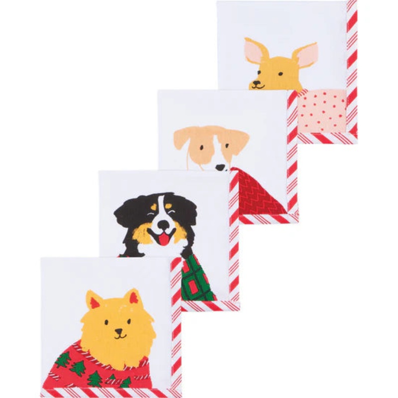 Cocktail Napkin Set - Holiday Hounds