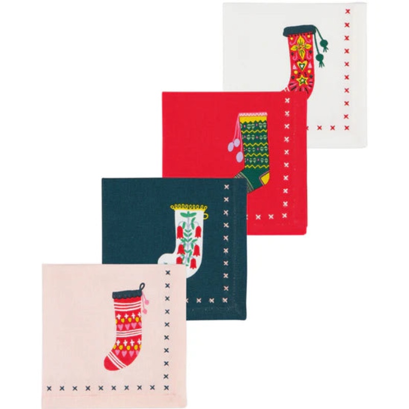 Cocktail Napkin Set - Winter Woolens