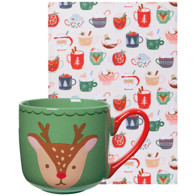 Mug & Tea Towel Set - Cozy Cups