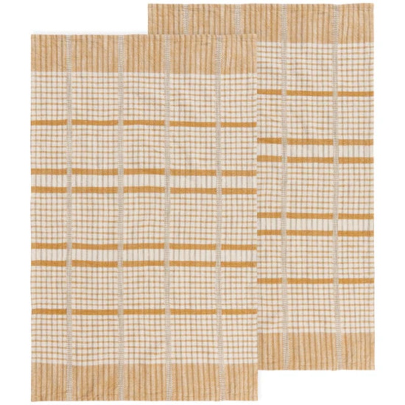 Check Dishtowels Set - Saffron