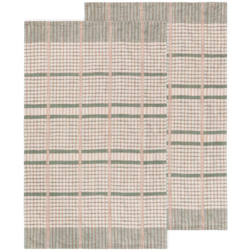 Check Dishtowels Set - Willow