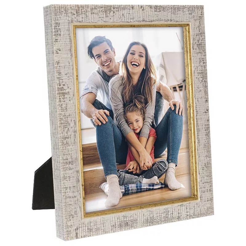 Cream and Gold Striped Picture Frame  8x10