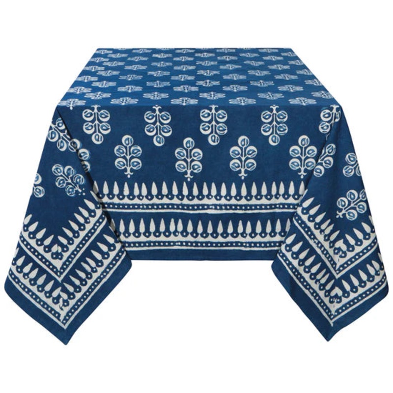 Hawthorn Block Print Tablecloth 60" x 90"