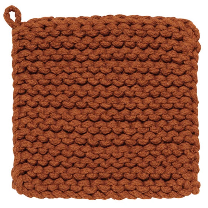 Knit Pot Holder - Cinnamon
