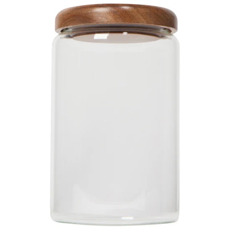 Medium Acaica Wood Glass Jar