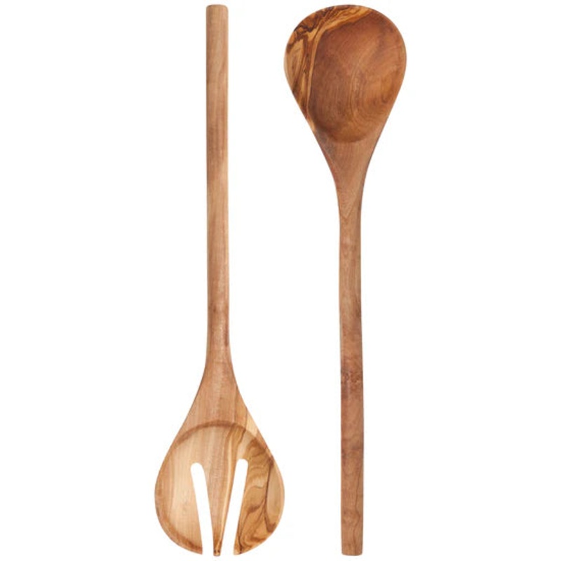 Olive Wood Salad Servers Set