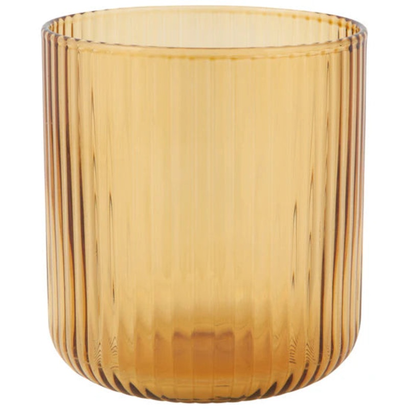 Short Fluted Tumbler - Amber