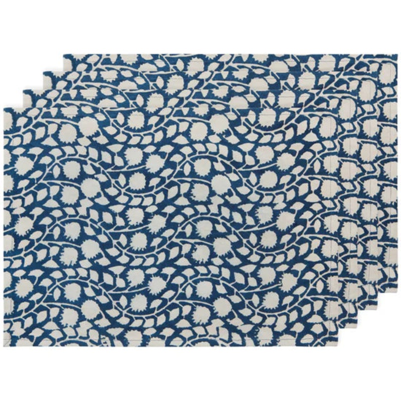 Vinebloom Block Print Placemats Set