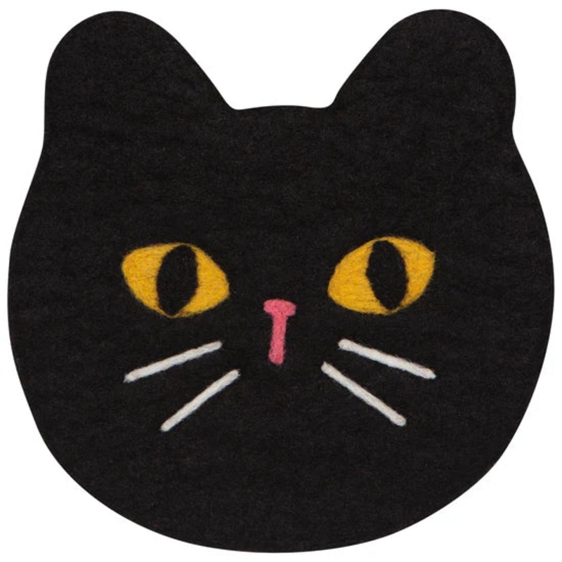 Black Cat Felted Trivet
