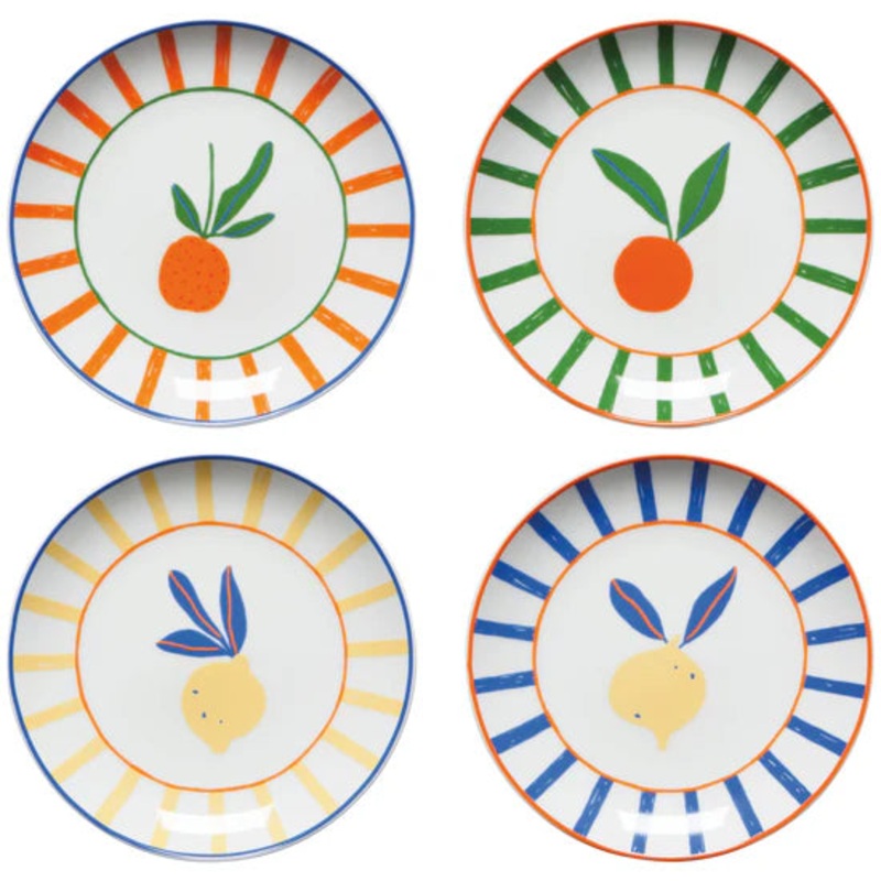 Citrus Burst Appetizer Plates Set