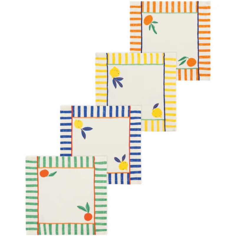 Citrus Burst Cocktail Napkins Set