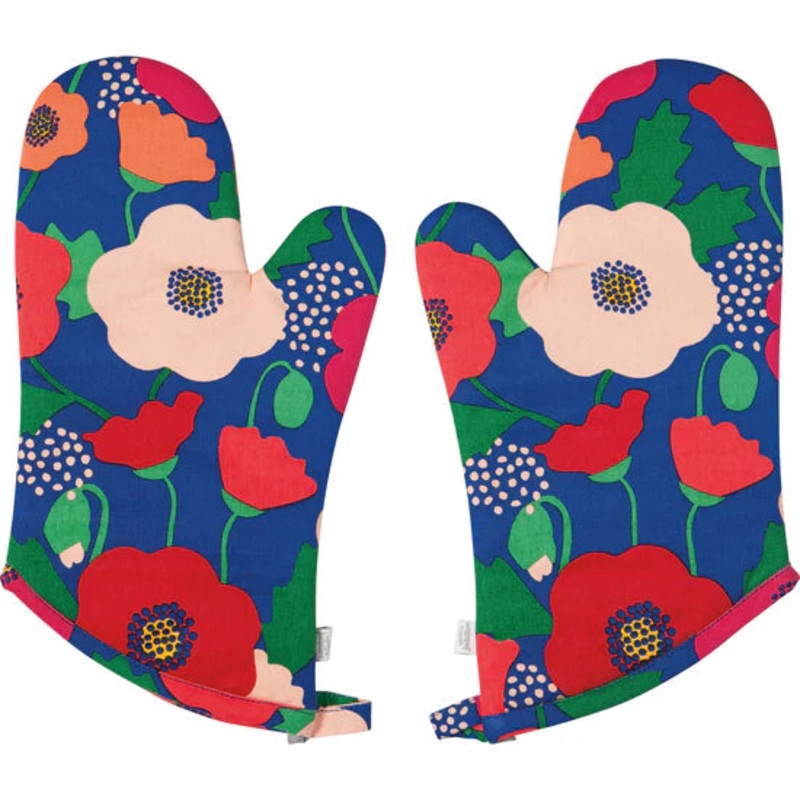 Oven Mitts - Poppy
